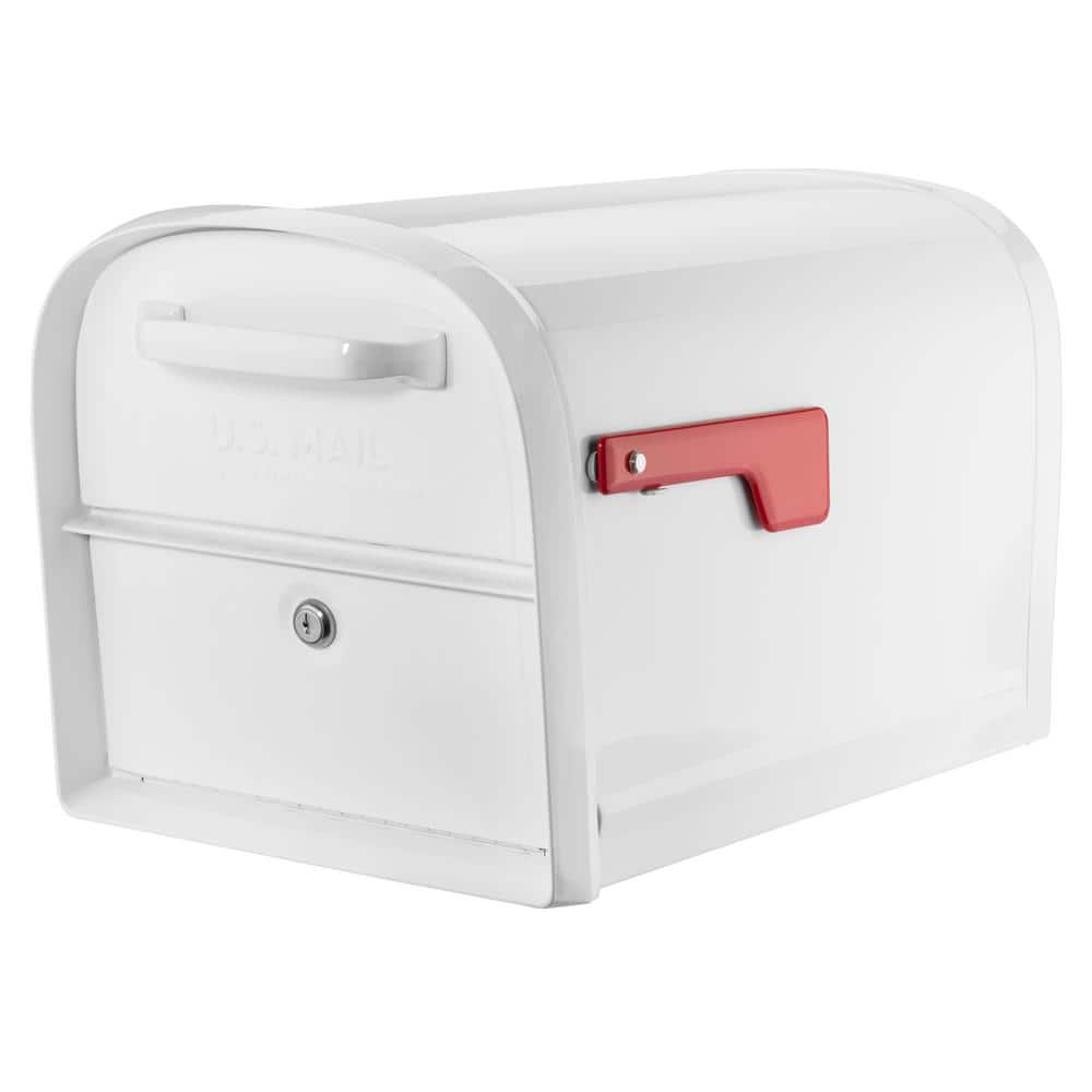 Oasis 360 White, Large, Steel, Locking Parcel Mailbox with 2-Access Doors - Hercitys