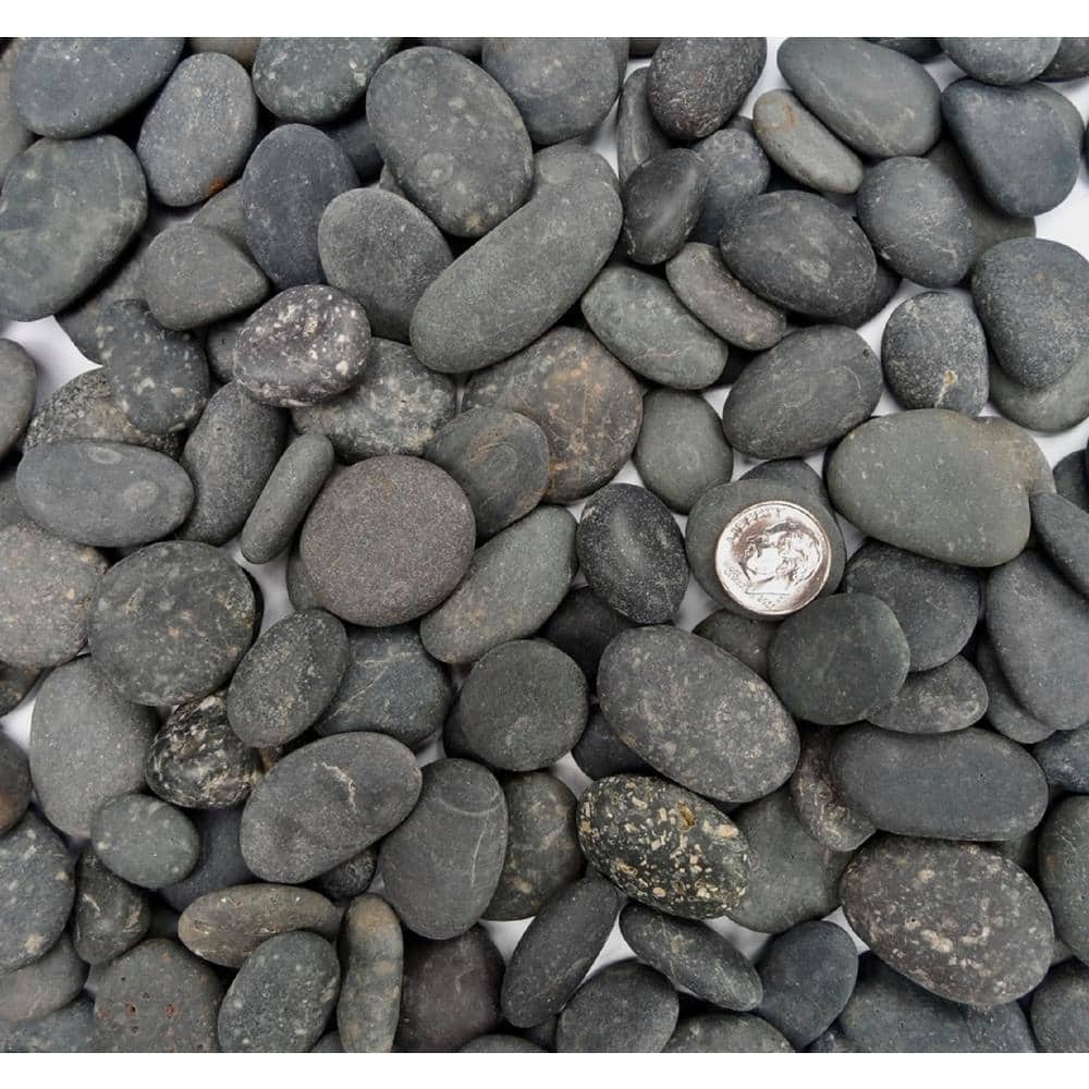 Rock Ranch 0.25 cu. ft. 20 lbs. 5/8 in. to 1 in. Black Mexican Beach Buttons Landscaping Pebble - Hercitys