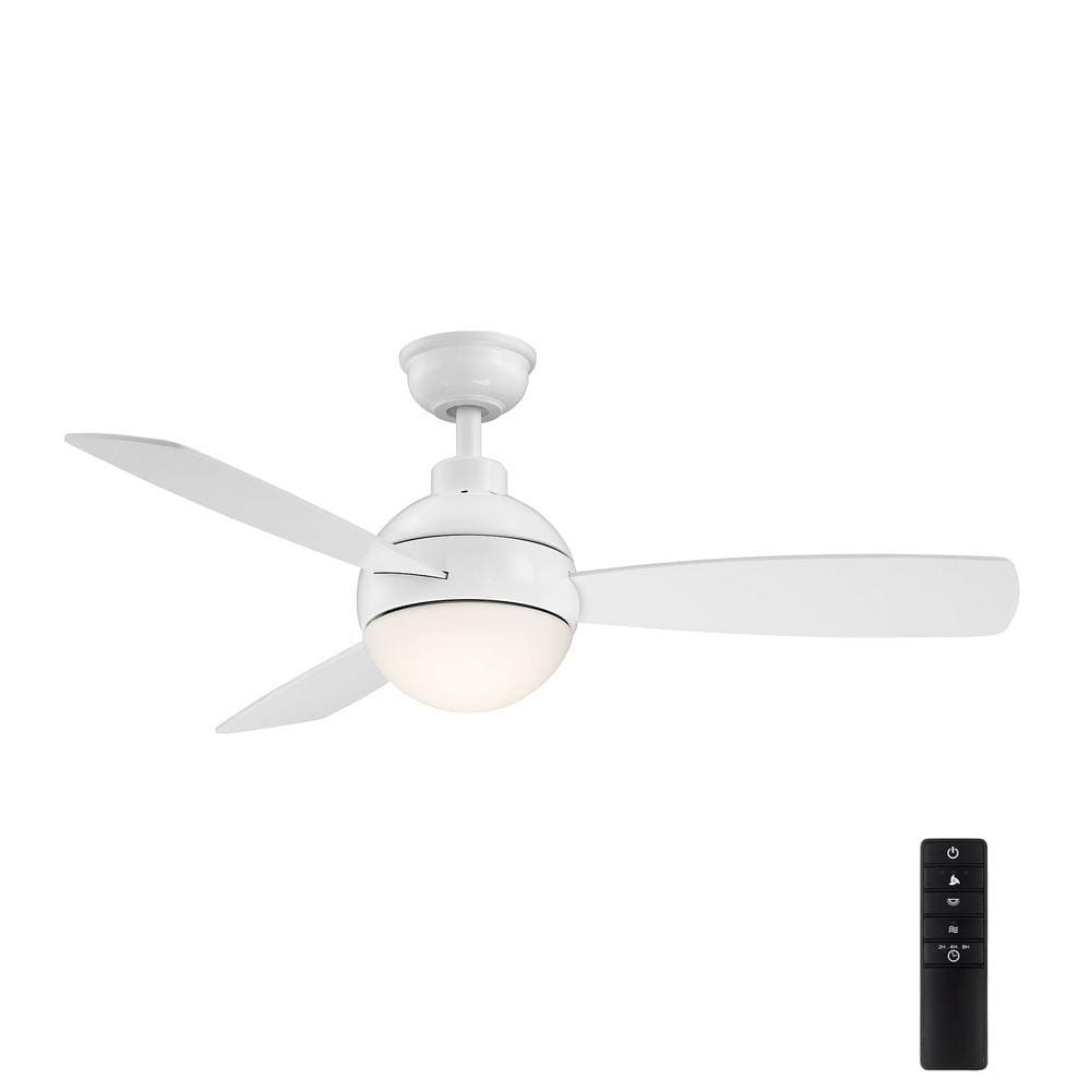 Alisio 44 in. LED White Ceiling Fan with Light and Remote Control - Hercitys