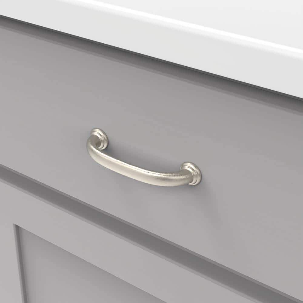 Zephyr Collection Pull 3-3/4 in. (96mm) Center to Center Satin Nickel Finish Modern Zinc Bar Pull (10-Pack) - Hercitys