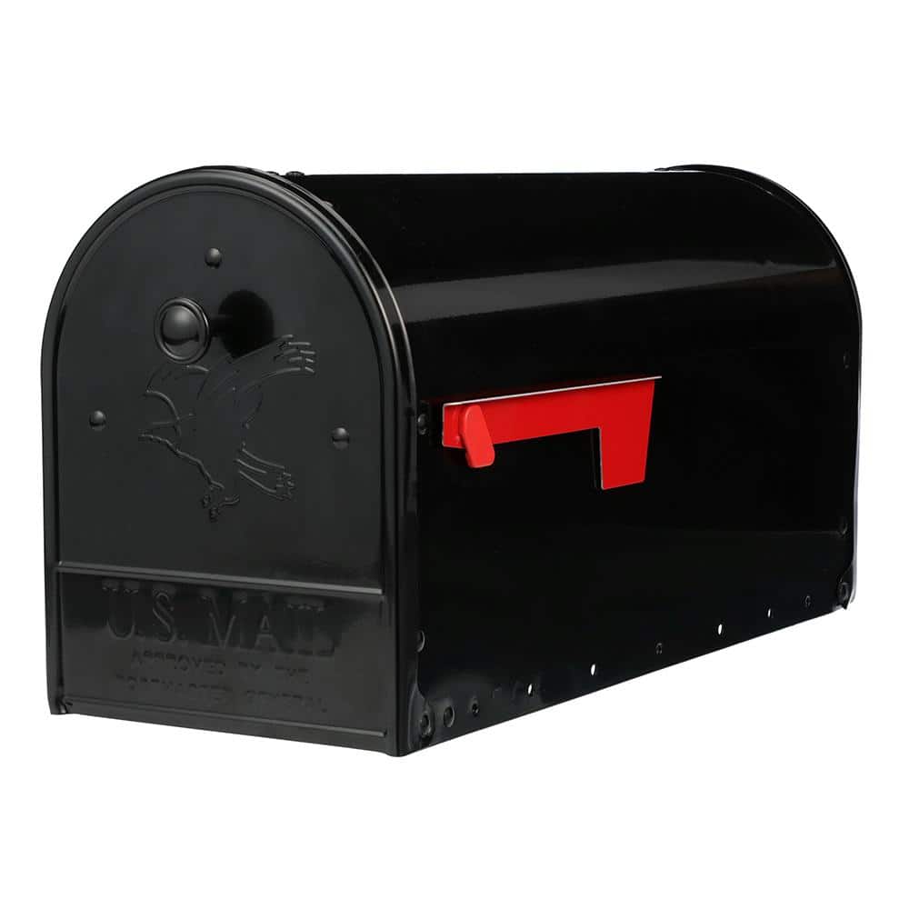 Outback Double Door, Black, Large, Steel, Post Mount Mailbox - Hercitys