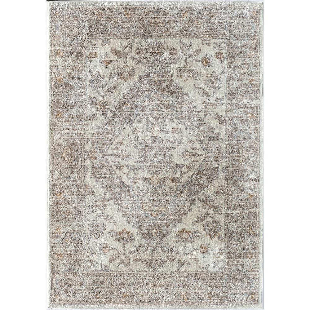 Lennox Whitewash White Vintage 5 ft. x 7 ft. Area Rug - Hercitys