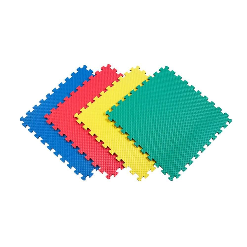 Multicolor 24 in. x 24 in. EVA Foam Solid Color Multi-Purpose Interlocking Tile (32-Tile) - Hercitys