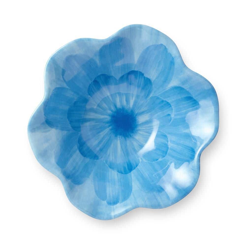 Wildflower 16 fl. oz. Blue 3-D Floral All Purpose Bowl (Set of 4) - Hercitys