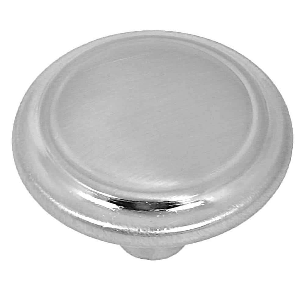Sidney 1-1/4 in. Satin Nickel Circular Cabinet Knob (10-Pack) - Hercitys