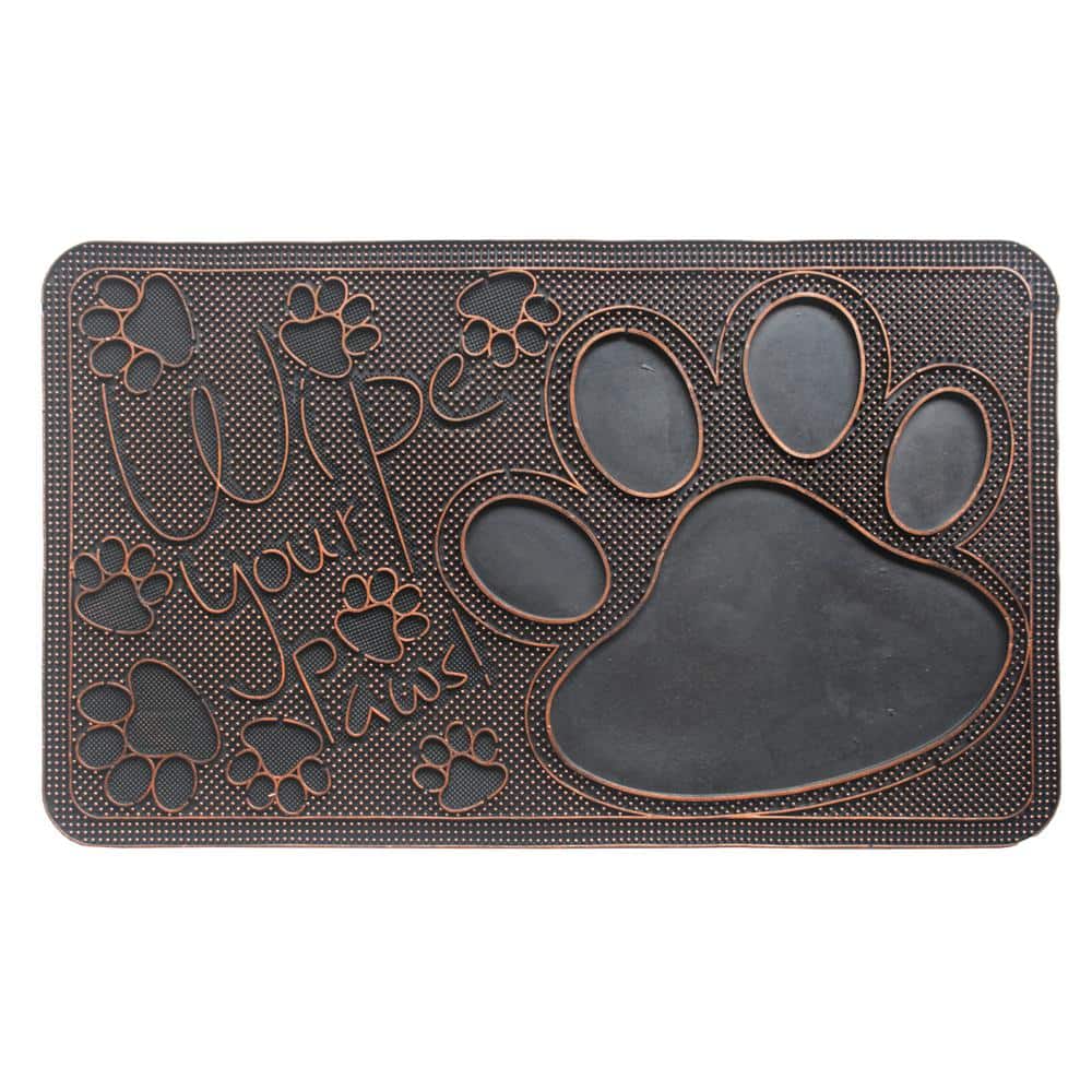 Wipe Your Paws Rubber Copper 30in. x 18in. Door Mat - Hercitys