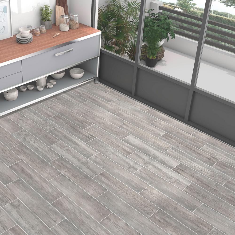 Tahoe Cedar Gray 6 in. x 24 in. Porcelain Floor and Wall Tile (16 sq. ft./Case) - Hercitys