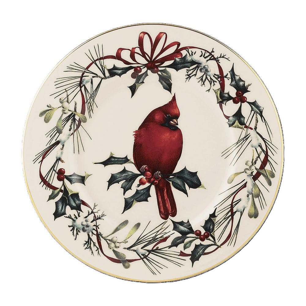 Winter Greetings Cardinal Accent Plate - Hercitys