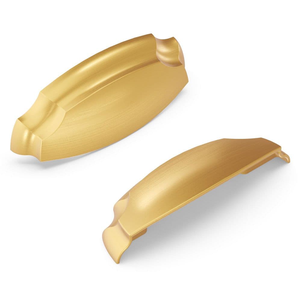 Veranda Collection 3 in. (76 mm) and 3-3/4 in. (96 mm) Center-to-Center Brushed Golden Brass Drawer Pull (10-Pack) - Hercitys