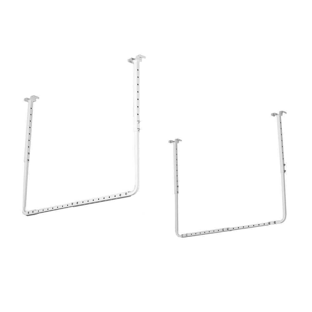 White Adjustable Metal Overhead Garage Storage Rack (33 in W x 34 in D) - Hercitys