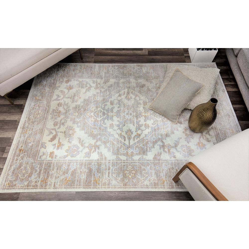 Lennox Whitewash White Vintage 5 ft. x 7 ft. Area Rug - Hercitys