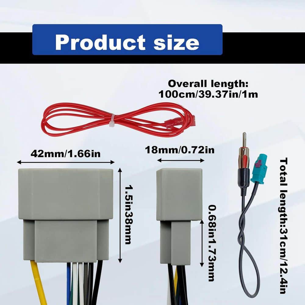 Radio Wiring Harness Antenna Adapter Plug Compatible with Dodge Jeep Chrysler Models Car Stereo Wire Cable - Hercitys