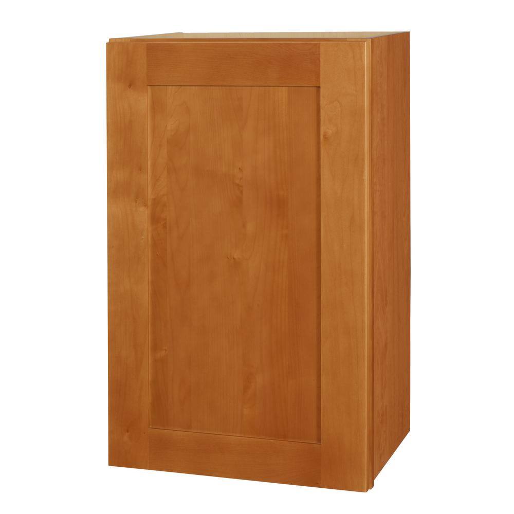 Newport 21 in. W x 12 in. D x 36 in. H Assembled Plywood Wall Kitchen Cabinet in Cinnamon with Soft Close - Hercitys