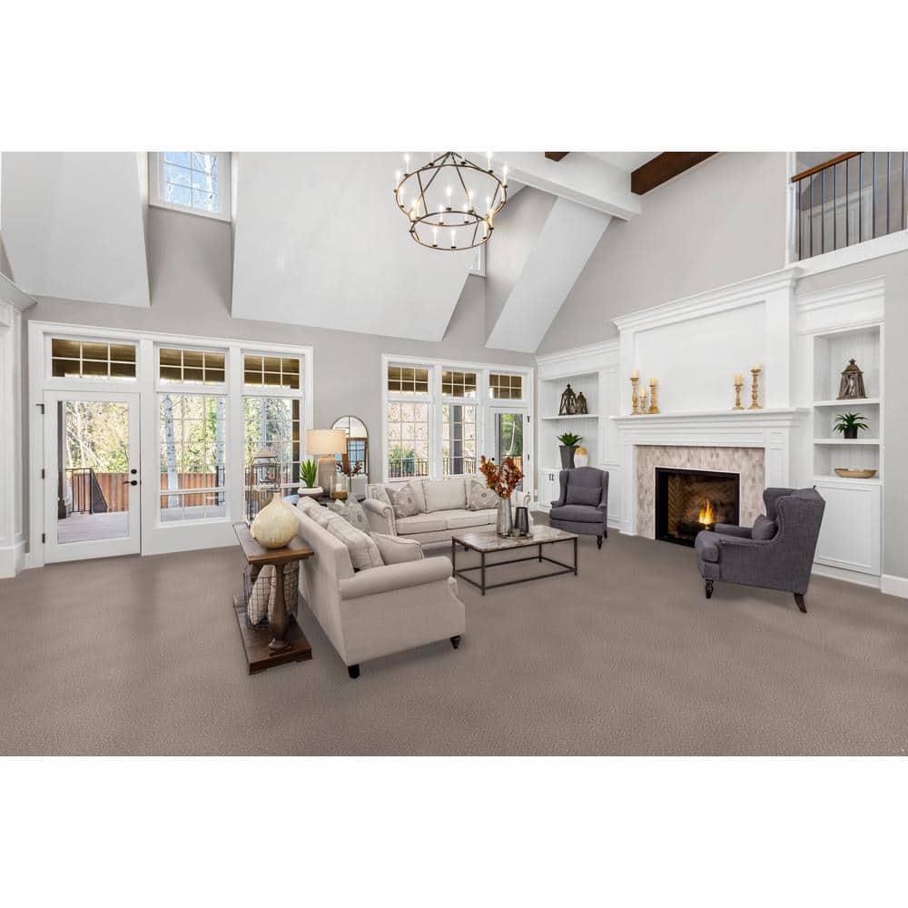 Cay – Sand – Beige 12 ft. Wide x Cut to Length 24 oz. Polyester Texture Carpet - Hercitys