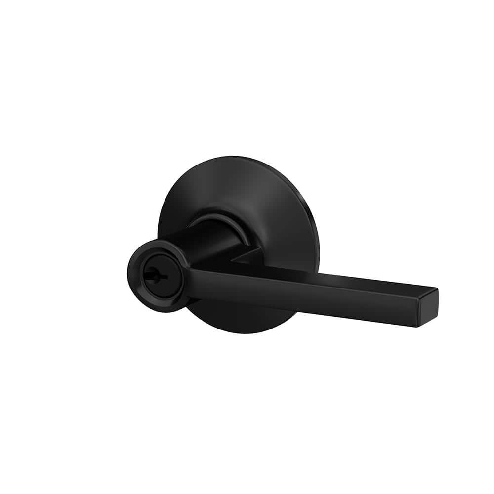 Latitude Matte Black Keyed Entry Door Handle - Hercitys