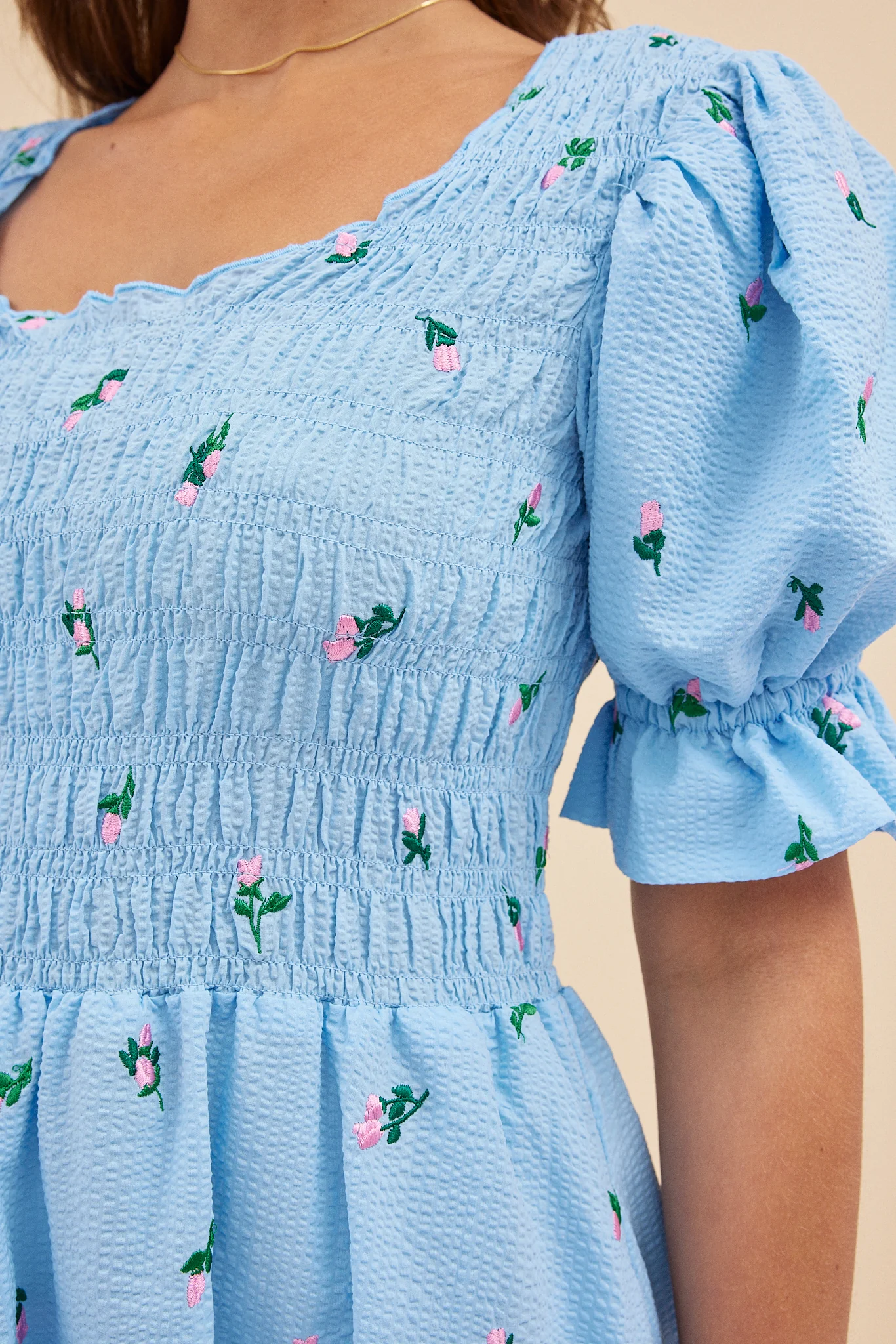 DAPHNE DRESS - BLUE ROSES - Hercitys