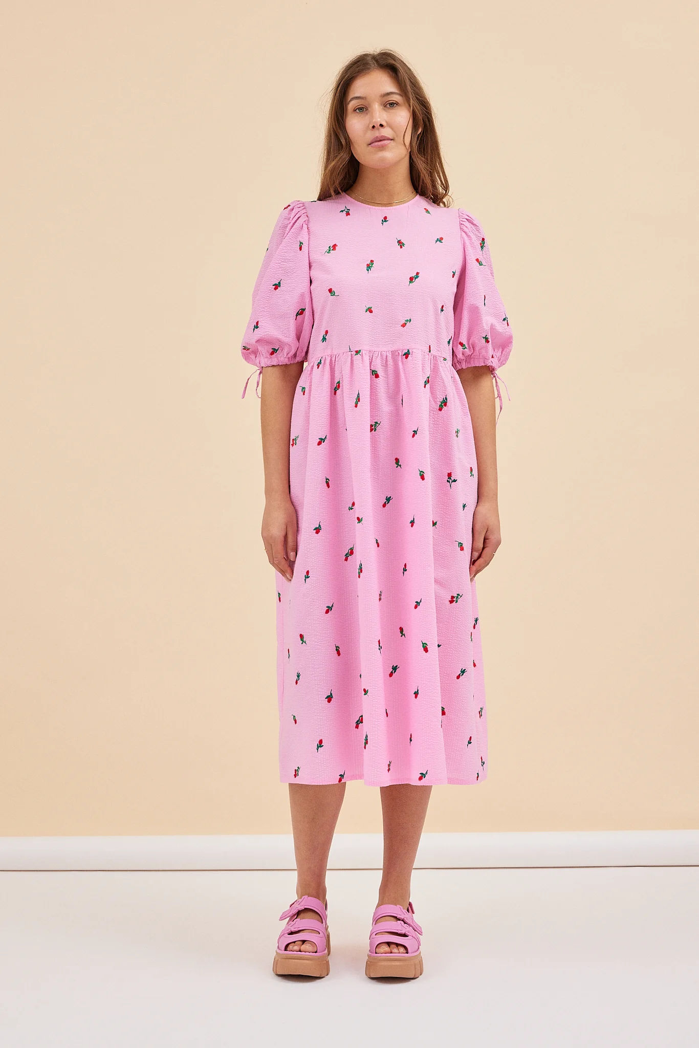 LONG ROSSO DRESS - ROSES - Hercitys