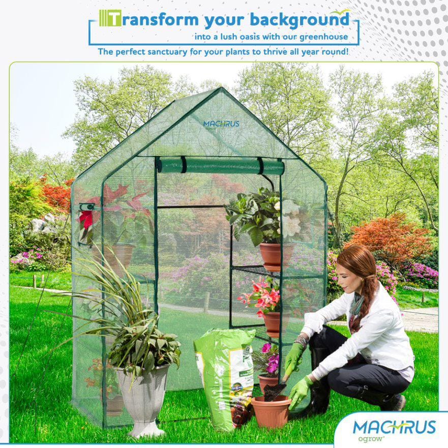 Machrus Ogrow Deluxe WALKIN 3 Tier 6 Shelf Portable Greenhouse - Hercitys