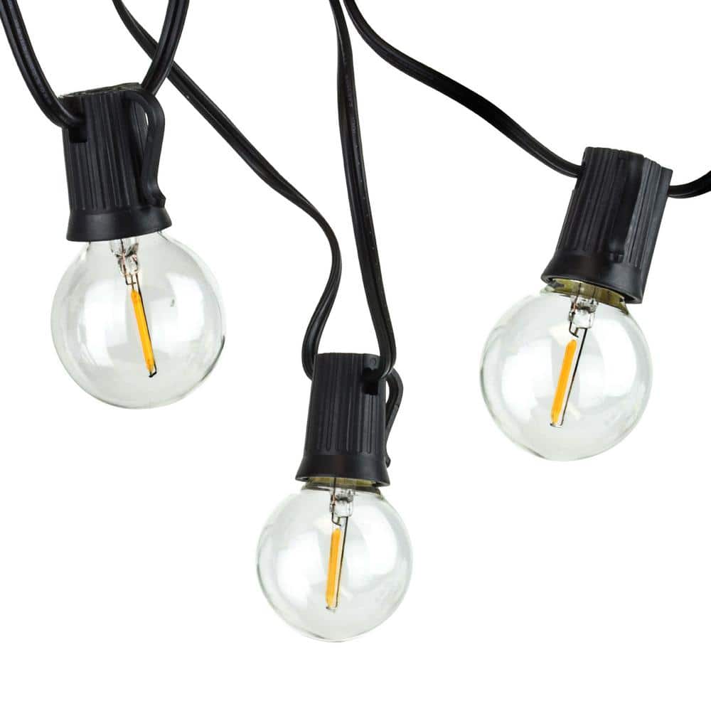 Indoor/Outdoor 50 ft. Plug-In Globe Bulbs Party LED Outdoor String Lights with 50 Sockets and 5 Extra Bulbs - Hercitys