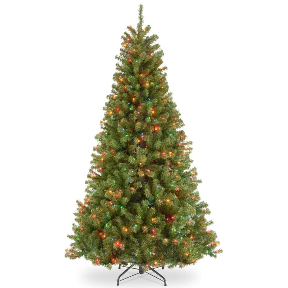 6.5 ft. North Valley Spruce Artificial Christmas Tree with Multicolor Lights - Hercitys