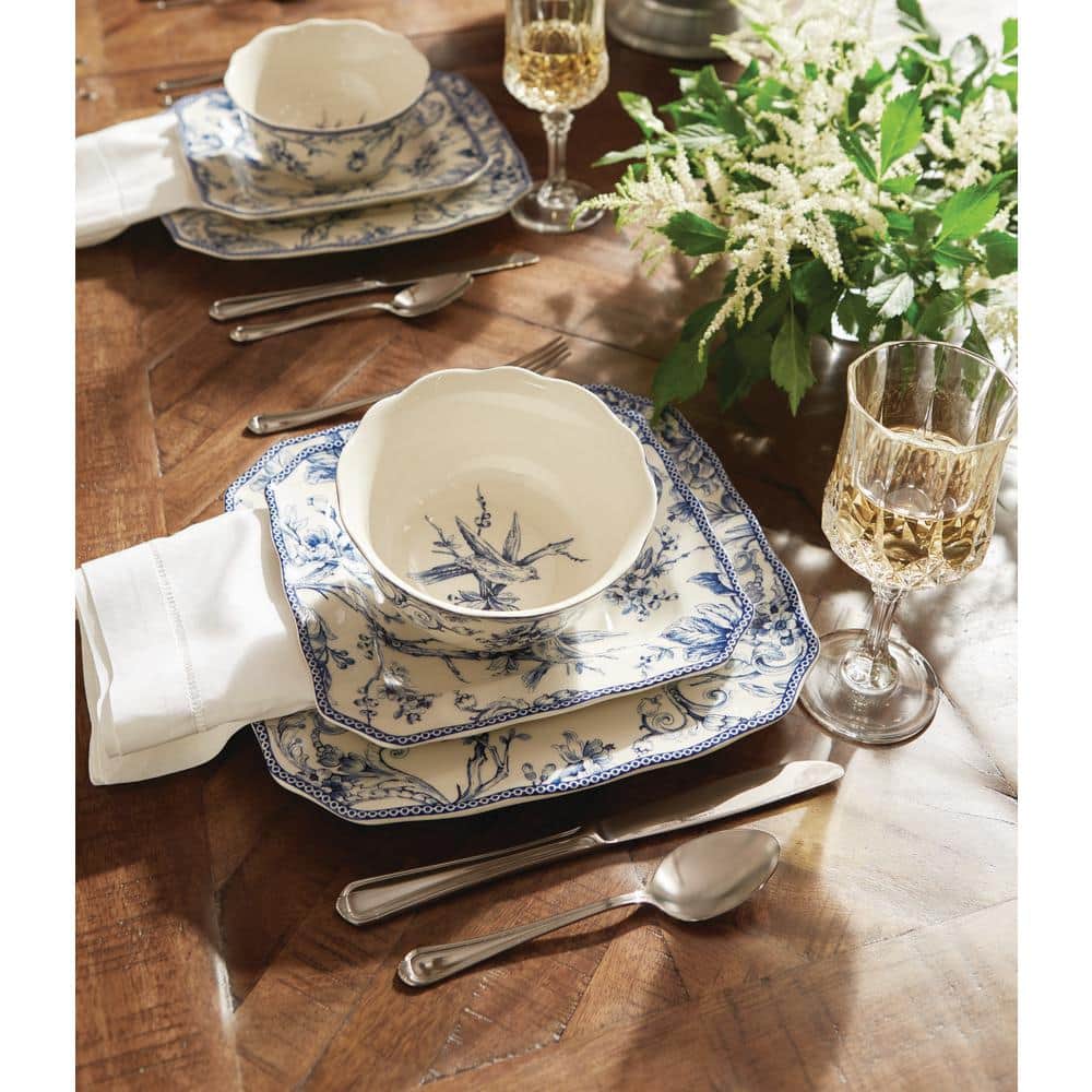 Adelaide 16-Piece Blue and White Dinnerware Set (Service for 4) - Hercitys