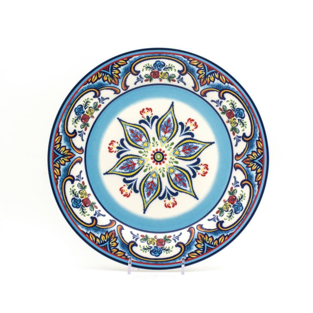 Zanzibar 16-Piece Patterned Multicolor/Spanish Floral Design Ceramic Dinnerware Set (Service for 4) - Hercitys