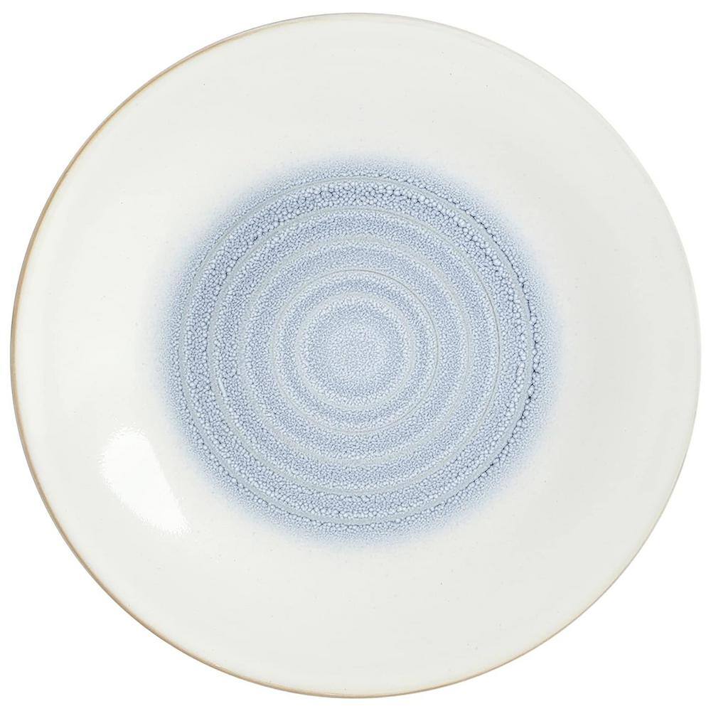 Spiral Embossed 16-Piece Stoneware Dinnerware Set in Blue - Hercitys