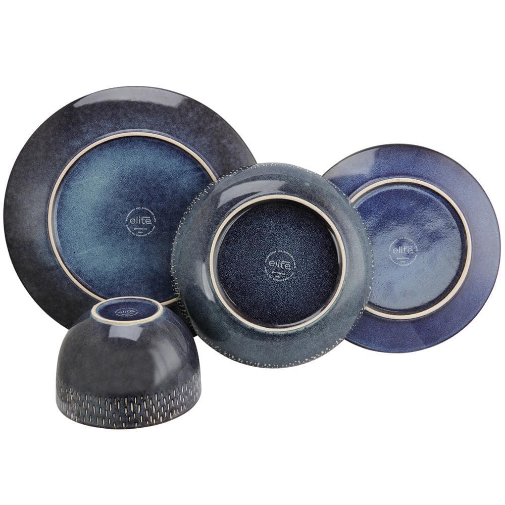 Matisse 16-Piece Contemporary Cobalt Earthenware Dinnerware Set (Service for 4) - Hercitys