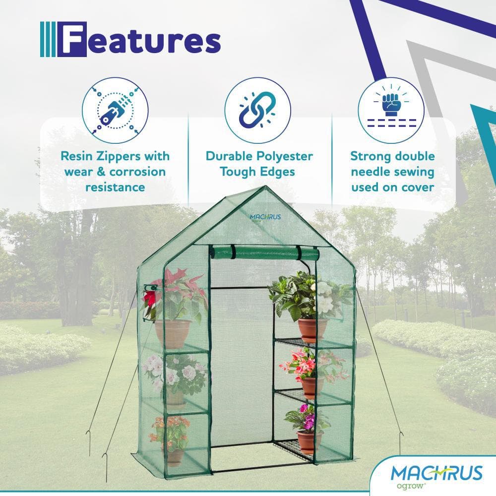 Machrus Ogrow Deluxe WALKIN 3 Tier 6 Shelf Portable Greenhouse - Hercitys