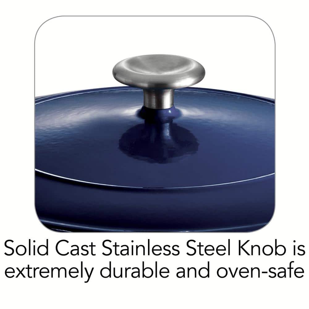 Gourmet 6.5 qt. Round Enameled Cast Iron Dutch Oven in Gradated Cobalt with Lid - Hercitys