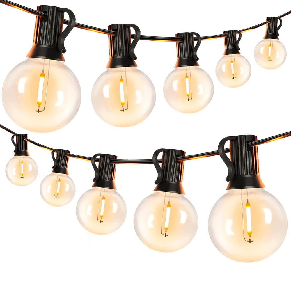 Indoor/Outdoor 50 ft. Plug-In Globe Bulbs Party LED Outdoor String Lights with 50 Sockets and 5 Extra Bulbs - Hercitys