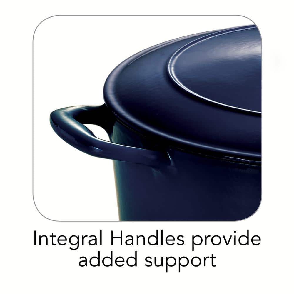 Gourmet 6.5 qt. Round Enameled Cast Iron Dutch Oven in Gradated Cobalt with Lid - Hercitys