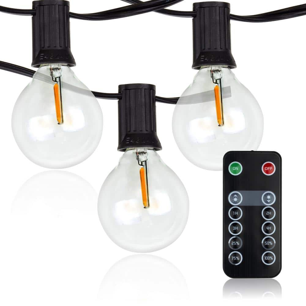 Indoor/Outdoor 50 ft. Plug-In Globe Bulbs Party LED Outdoor String Lights with 50 Sockets and 5 Extra Bulbs - Hercitys