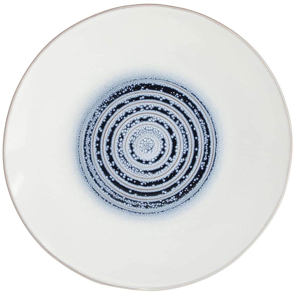 Spiral Embossed 16-Piece Stoneware Dinnerware Set in Blue - Hercitys