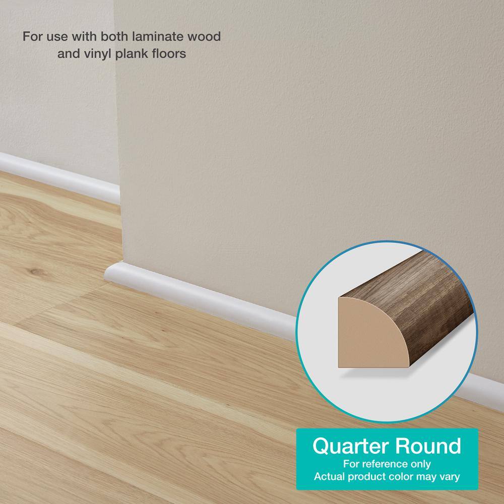 Oyster 0.62 in. T x 0.75 in. W x 94.5 in. L Textured Wood Look Laminate Moulding/Trim Quarter Round Molding - Hercitys