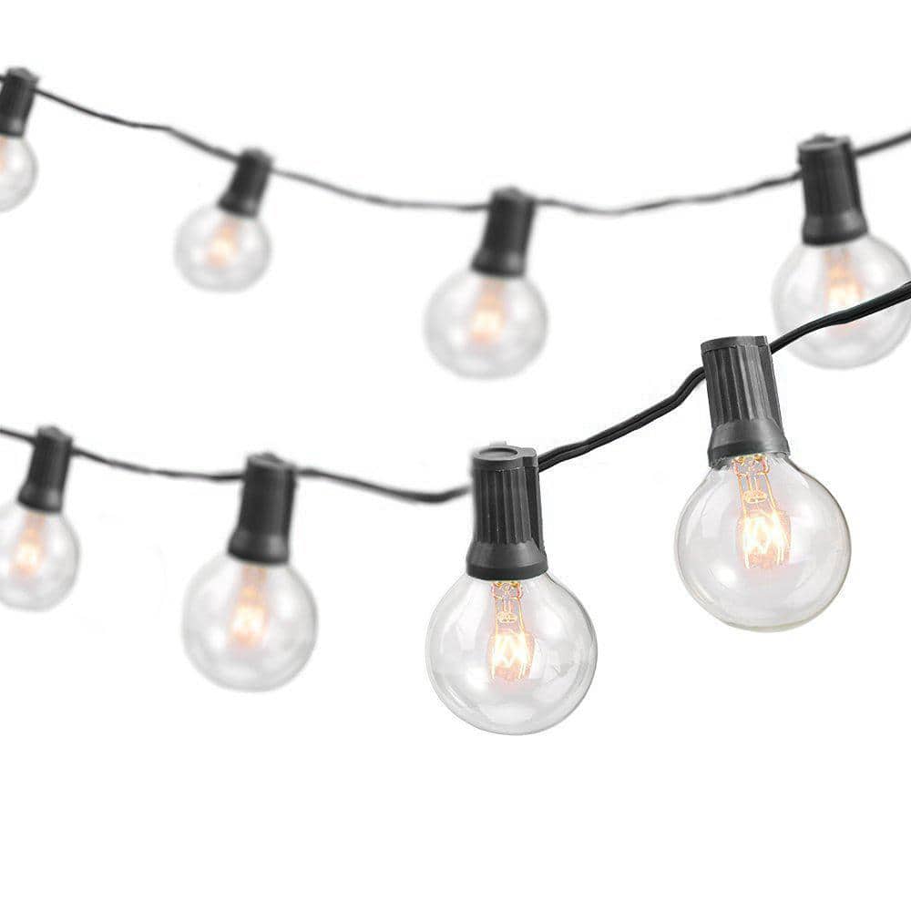 Indoor/Outdoor 50 ft. Plug-In Globe Bulbs Party LED Outdoor String Lights with 50 Sockets and 5 Extra Bulbs - Hercitys
