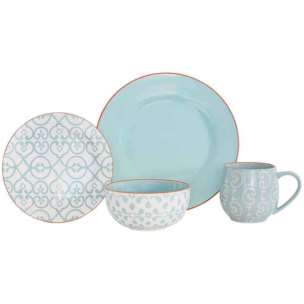Alara 16-Piece Mint Ceramic Dinnerware Set (Service for 4) - Hercitys